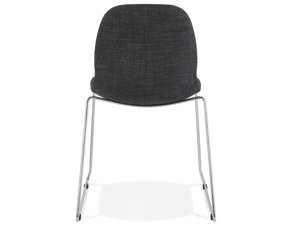 Chaise design DISTRIKT en tissu gris foncé avec pieds en métal chromé