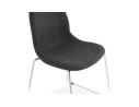 Chaise design DISTRIKT en tissu gris foncé avec pieds en métal chromé