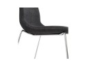 Chaise design DISTRIKT en tissu gris foncé avec pieds en métal chromé