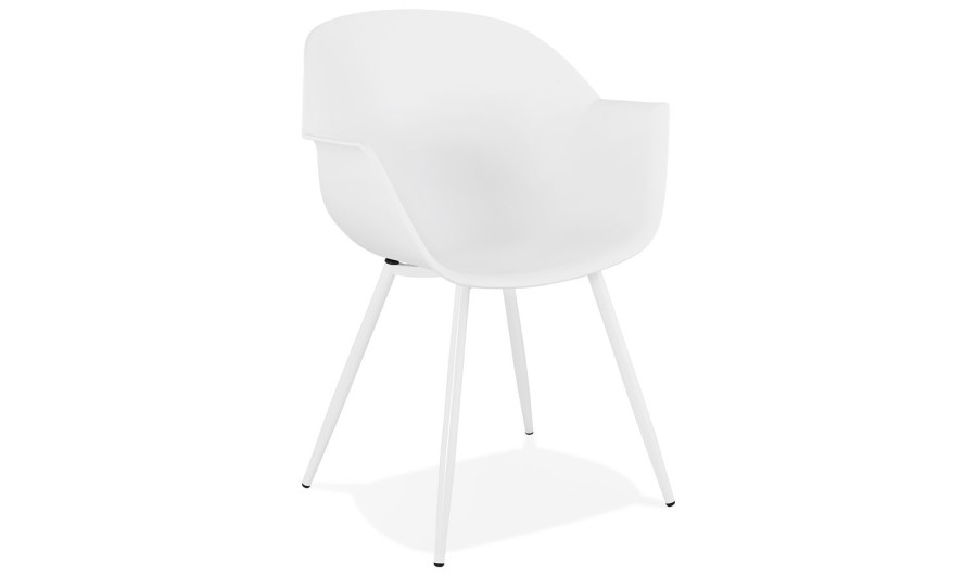 AC02170WH 5420072063461 Chaise à accoudoirs KELLY blanche design AC02170WH 5420072063461 Chaise à accoudoirs KELLY blanche design