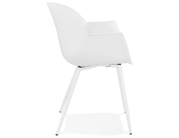 Chaise à accoudoirs KELLY blanche design