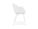 Chaise à accoudoirs KELLY blanche design