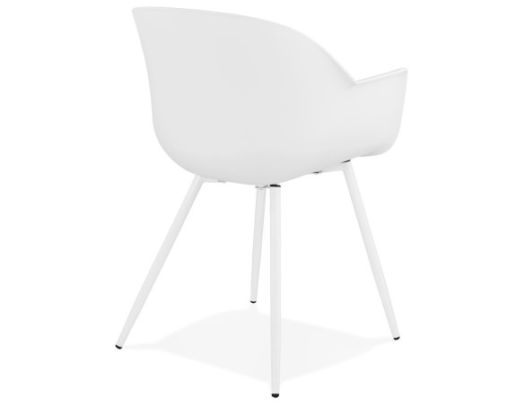 Chaise à accoudoirs KELLY blanche design