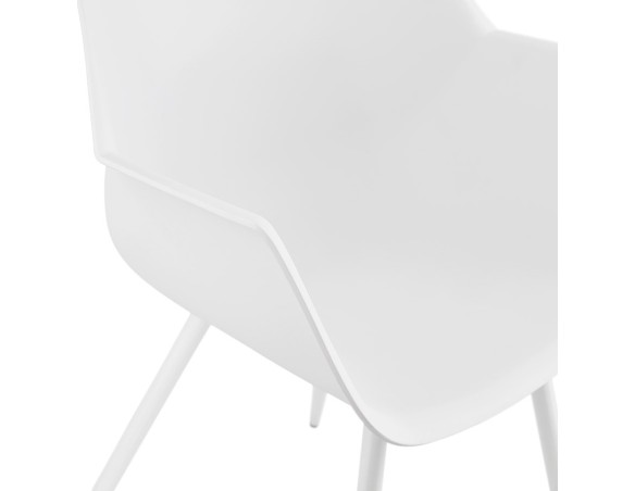 Chaise à accoudoirs KELLY blanche design