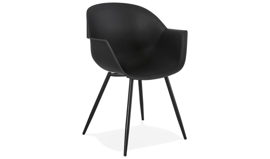 AC02180BL 5420072063485 Chaise à accoudoirs KELLY noire design AC02180BL 5420072063485 Chaise à accoudoirs KELLY noire design