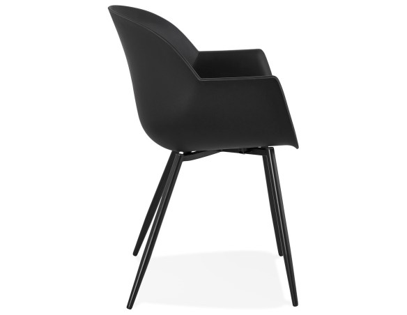 Chaise à accoudoirs KELLY noire design