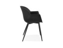 Chaise à accoudoirs KELLY noire design