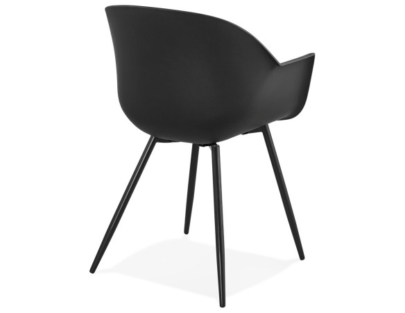 Chaise à accoudoirs KELLY noire design