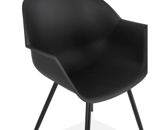 Chaise à accoudoirs KELLY noire design