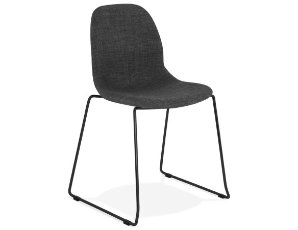 CH02400DGBL 5420072064505 Chaise design DISTRIKT en tissu gris foncé avec pieds en métal noir
