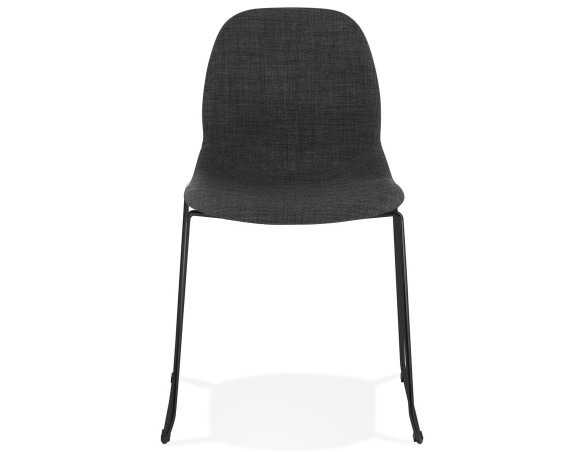 Chaise design DISTRIKT en tissu gris foncé avec pieds en métal noir