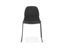 Chaise design DISTRIKT en tissu gris foncé avec pieds en métal noir