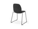 Chaise design DISTRIKT en tissu gris foncé avec pieds en métal noir