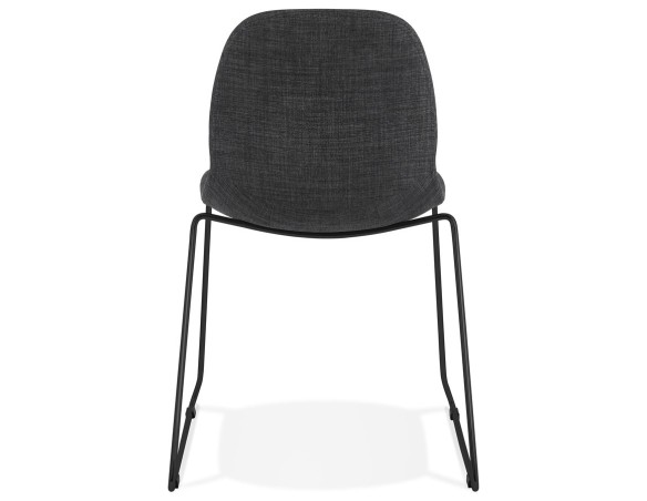 Chaise design DISTRIKT en tissu gris foncé avec pieds en métal noir