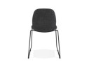 Chaise design DISTRIKT en tissu gris foncé avec pieds en métal noir