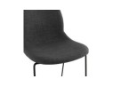Chaise design DISTRIKT en tissu gris foncé avec pieds en métal noir