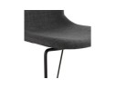 Chaise design DISTRIKT en tissu gris foncé avec pieds en métal noir