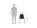 Chaise design DISTRIKT en tissu gris foncé avec pieds en métal noir