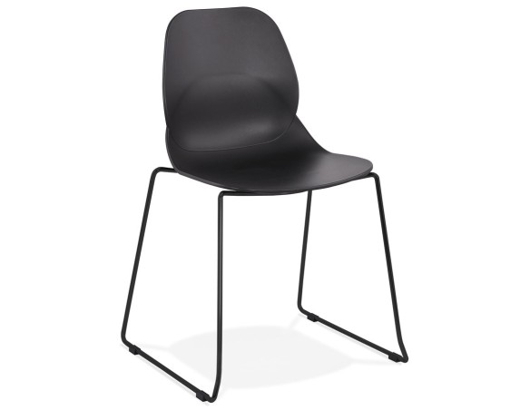 CH02410BLBL 5420072064529 Chaise design NUMERIK noire avec pieds en métal noir