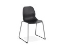 CH02410BLBL 5420072064529 Chaise design NUMERIK noire avec pieds en métal noir