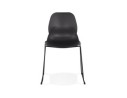 Chaise design NUMERIK noire avec pieds en métal noir
