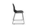 Chaise design NUMERIK noire avec pieds en métal noir