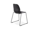 Chaise design NUMERIK noire avec pieds en métal noir