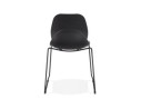 Chaise design NUMERIK noire avec pieds en métal noir