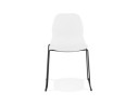 Chaise design NUMERIK blanche avec pieds en métal noir