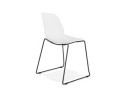 Chaise design NUMERIK blanche avec pieds en métal noir