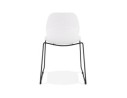 Chaise design NUMERIK blanche avec pieds en métal noir