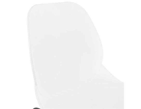 Chaise design NUMERIK blanche avec pieds en métal noir