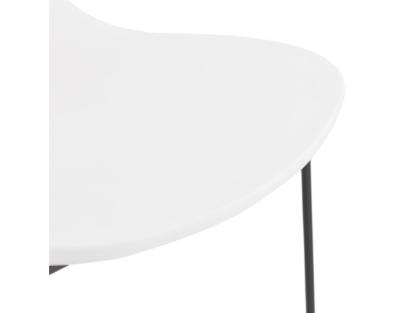 Chaise design NUMERIK blanche avec pieds en métal noir