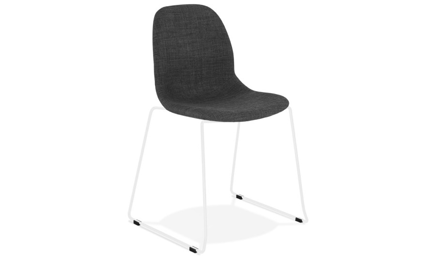 CH02480DGWH 5420072065267 Chaise design DISTRIKT en tissu gris foncé avec pieds en métal blanc CH02480DGWH 5420072065267 Chaise design DISTRIKT en tissu gris foncé avec pieds en métal blanc
