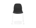 Chaise design DISTRIKT en tissu gris foncé avec pieds en métal blanc