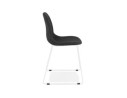 Chaise design DISTRIKT en tissu gris foncé avec pieds en métal blanc