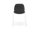 Chaise design DISTRIKT en tissu gris foncé avec pieds en métal blanc