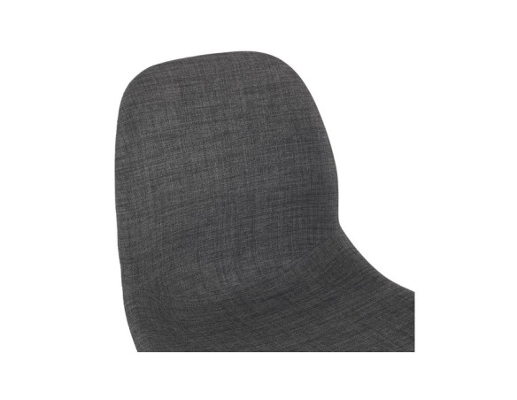 Chaise design DISTRIKT en tissu gris foncé avec pieds en métal blanc