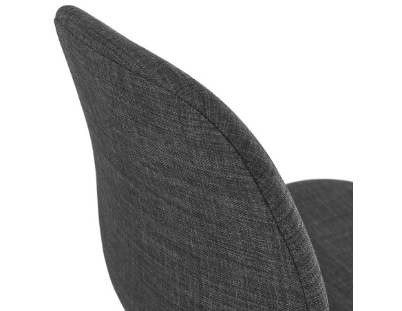 Chaise design DISTRIKT en tissu gris foncé avec pieds en métal blanc