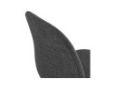 Chaise design DISTRIKT en tissu gris foncé avec pieds en métal blanc
