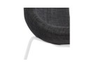 Chaise design DISTRIKT en tissu gris foncé avec pieds en métal blanc
