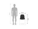Chaise design DISTRIKT en tissu gris foncé avec pieds en métal blanc
