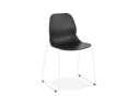 CH02490BLWH 5420072065281 Chaise design NUMERIK noire avec pieds en métal blanc