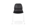 Chaise design NUMERIK noire avec pieds en métal blanc