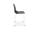 Chaise design NUMERIK noire avec pieds en métal blanc