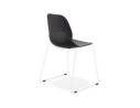 Chaise design NUMERIK noire avec pieds en métal blanc