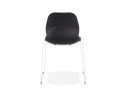 Chaise design NUMERIK noire avec pieds en métal blanc