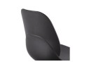 Chaise design NUMERIK noire avec pieds en métal blanc