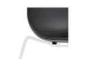 Chaise design NUMERIK noire avec pieds en métal blanc