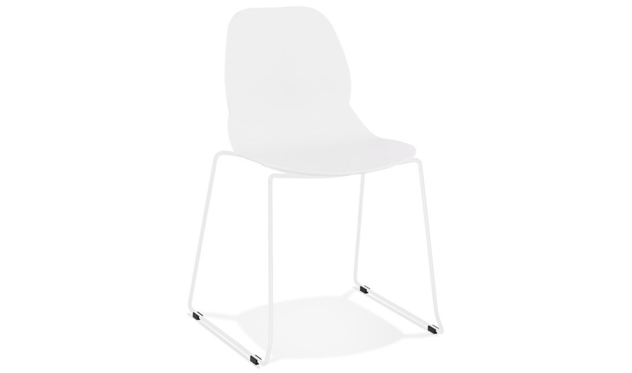 CH02500WHWH 5420072065304 Chaise design NUMERIK blanche avec pieds en métal blanc CH02500WHWH 5420072065304 Chaise design NUMERIK blanche avec pieds en métal blanc